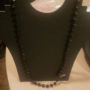Elegant Black Beaded Necklace